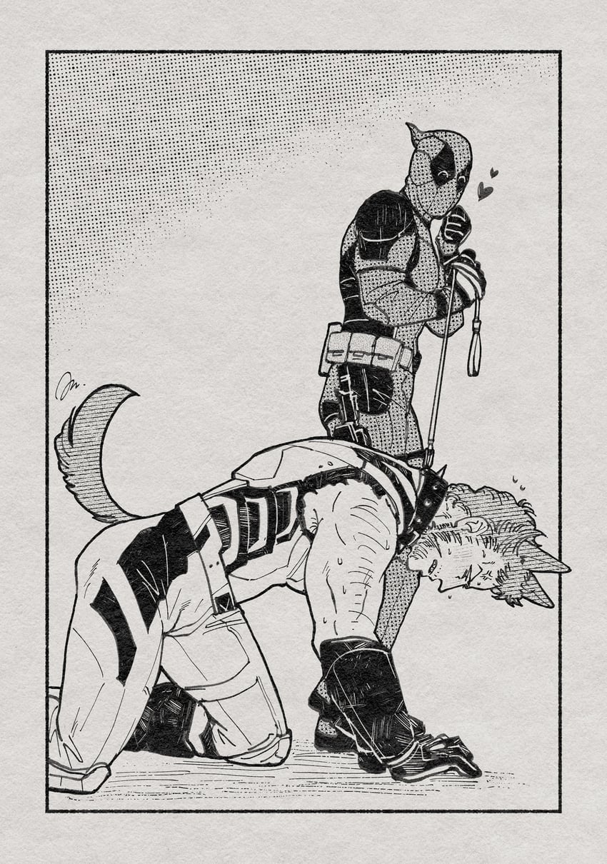 wolverine and deadpool (marvel and 4 more) drawn by azuko_(@zuco)