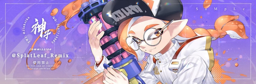 inkling player character and inkling girl (splatoon) drawn by jinkoika