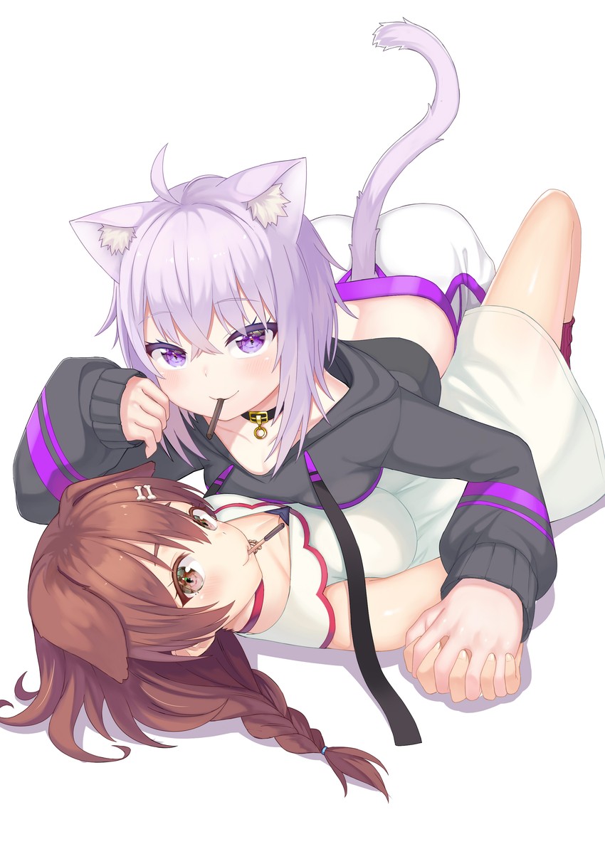 nekomata okayu and inugami korone (hololive) drawn by atg_(wttoo0202)