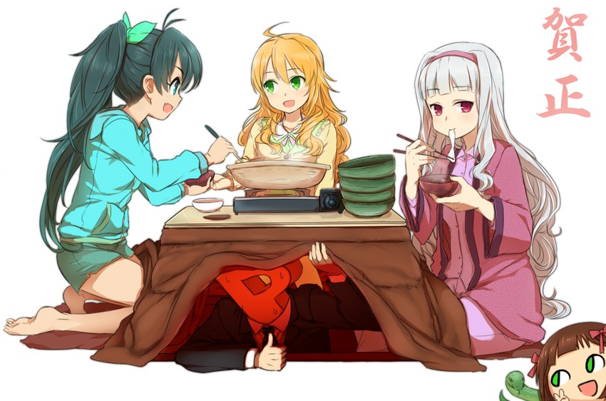 producer, hoshii miki, shijou takane, ganaha hibiki, p-head producer, and 1 more (idolmaster) drawn by minatsuki_randoseru