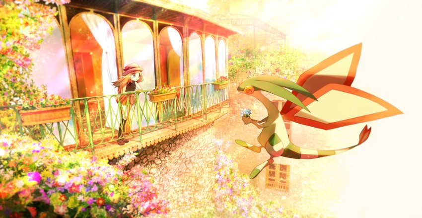 serena and flygon (pokemon and 1 more) drawn by ribero
