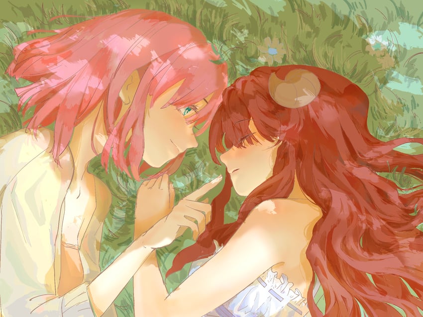 yoshida yuuko and chiyoda momo (machikado mazoku) drawn by vickyaaa