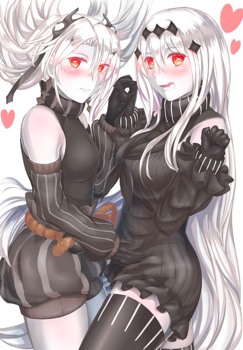aircraft carrier water oni and abyssal crane princess (kantai collection) drawn by sabakuomoto