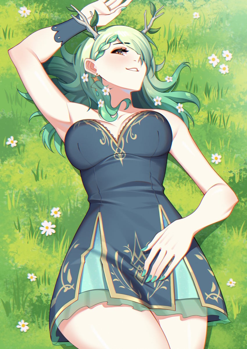 ceres fauna (hololive and 1 more) drawn by mawaridi