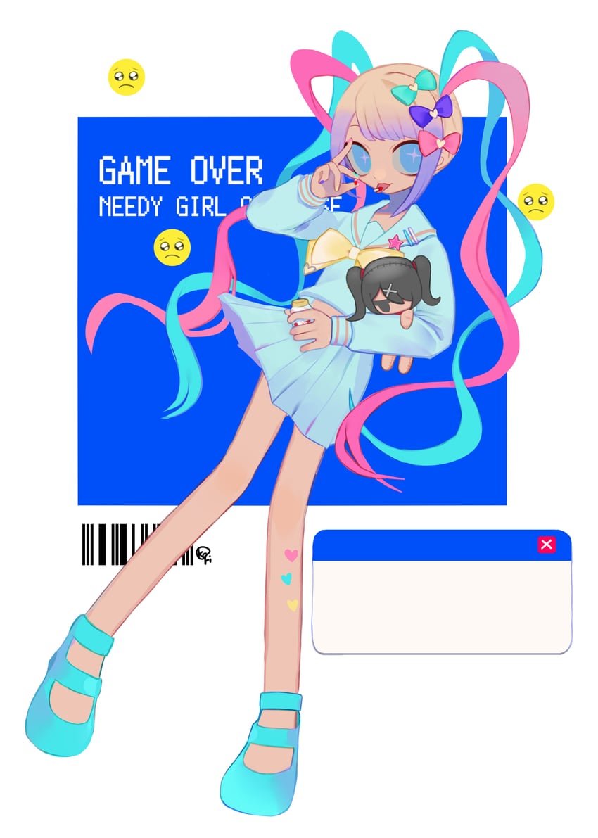 chouzetsusaikawa tenshi-chan and ame-chan (needy girl overdose) drawn by htn_nm
