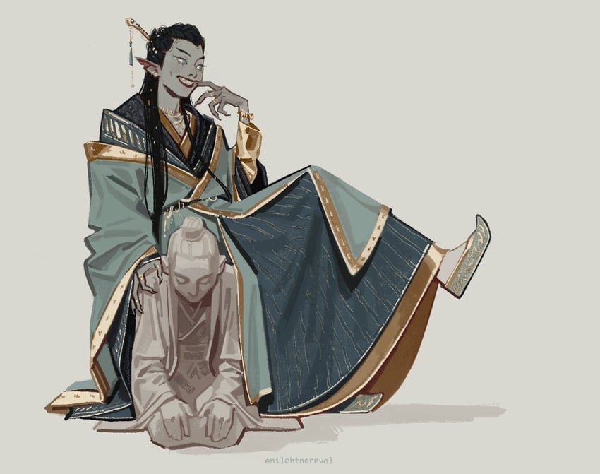 xie lian and qi rong (tianguan cifu) drawn by enilehtnorevol