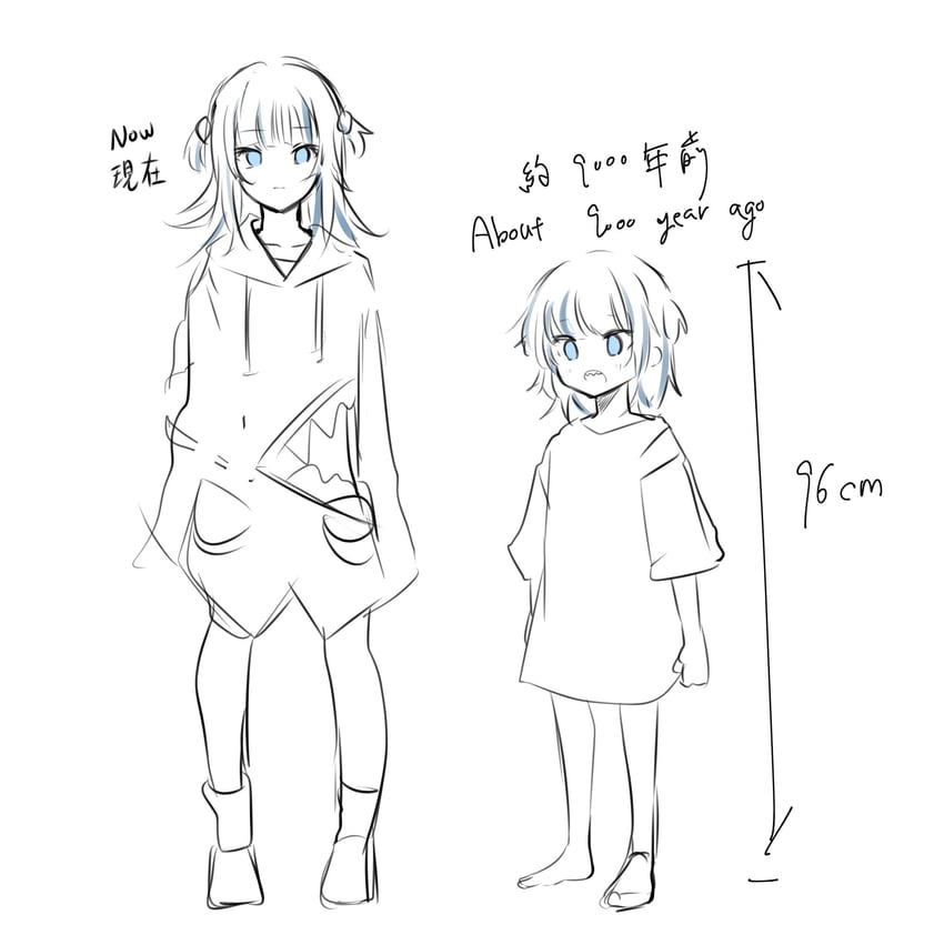gawr gura (hololive and 1 more) drawn by 17aijo