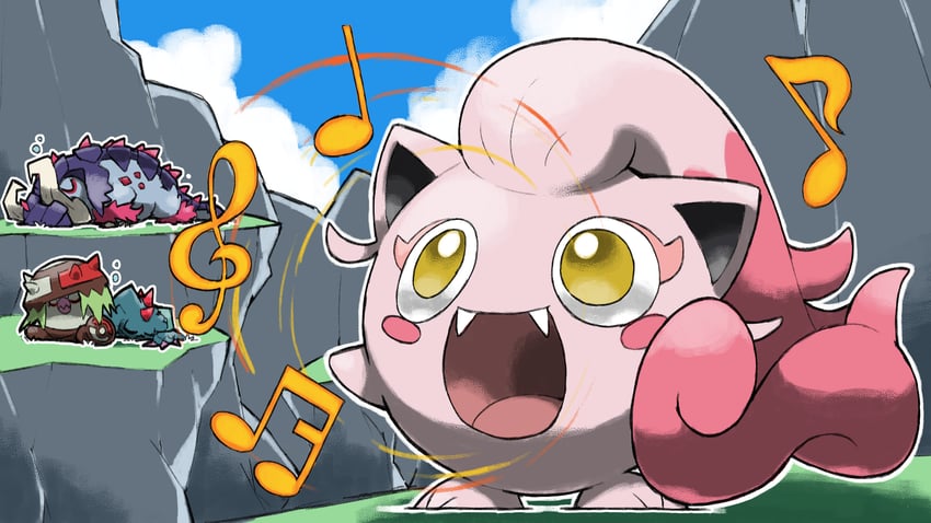 scream tail, flutter mane, brute bonnet, and great tusk (pokemon) drawn by blacknirrow