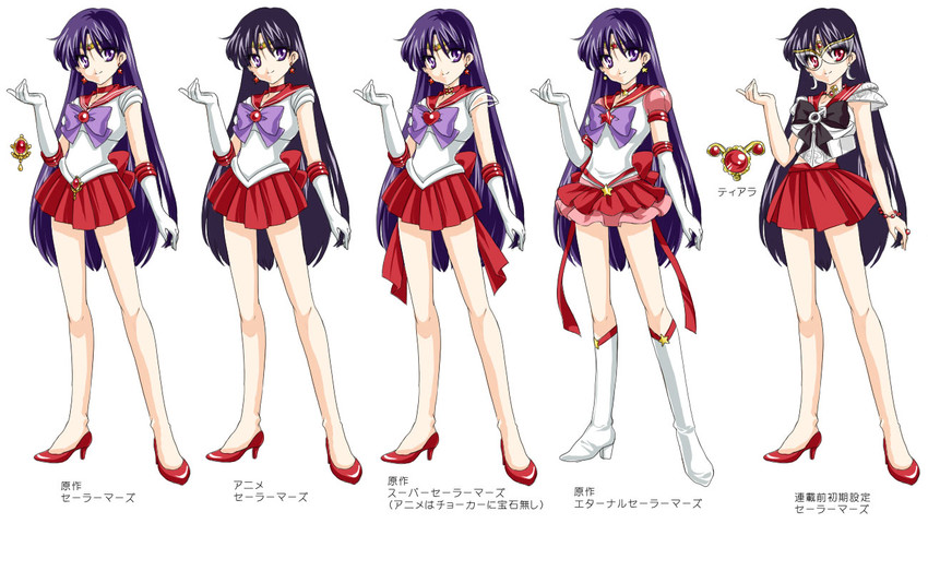 hino rei, sailor mars, and super sailor mars (bishoujo senshi sailor moon and 1 more) drawn by shirataki_kaiseki