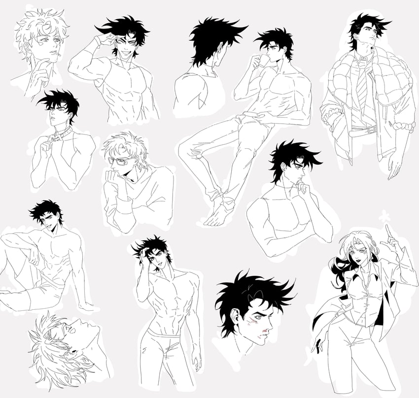 joseph joestar and caesar anthonio zeppeli (jojo no kimyou na bouken and 1 more) drawn by pickieeeee