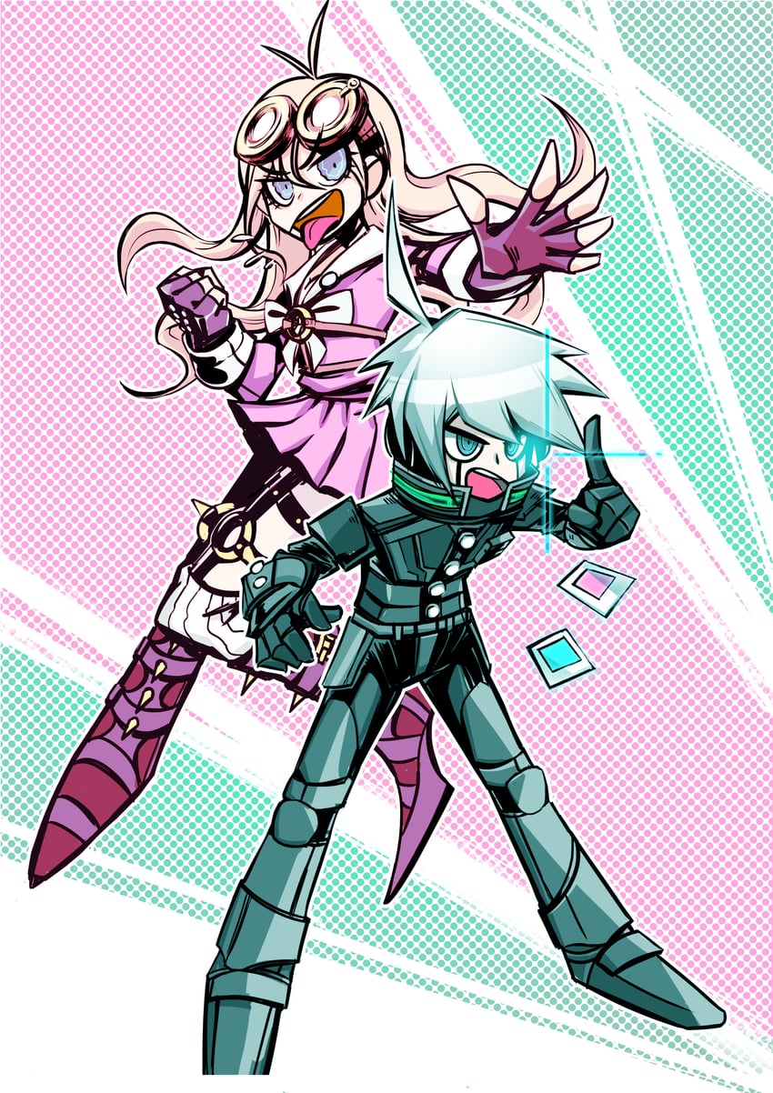 iruma miu and k1-b0 (danganronpa and 1 more) drawn by hungeronion
