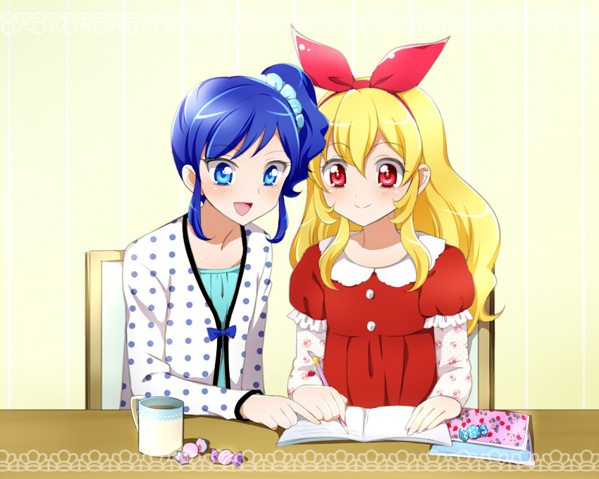 hoshimiya ichigo and kiriya aoi (aikatsu!) drawn by kagami_chihiro