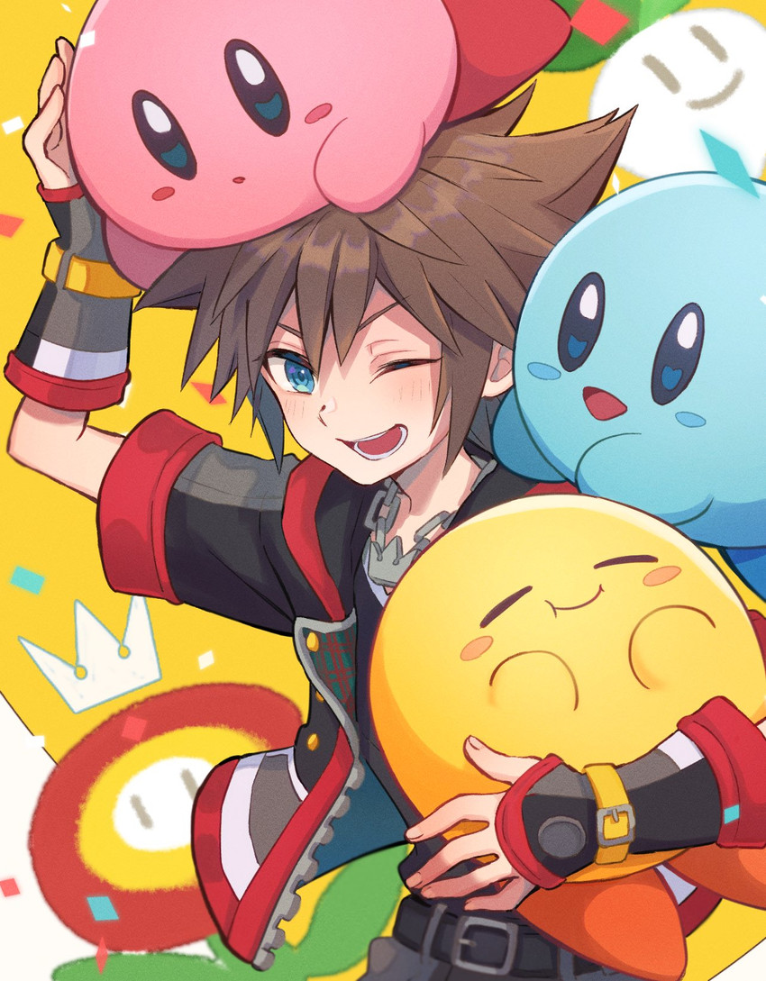 kirby and sora (mario and 4 more) drawn by m1stm1