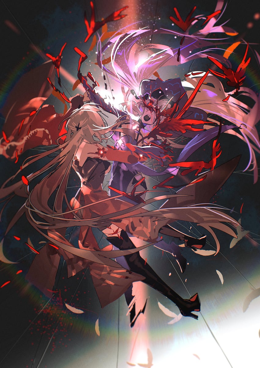 acheron and black swan (honkai and 1 more) drawn by magnolia29