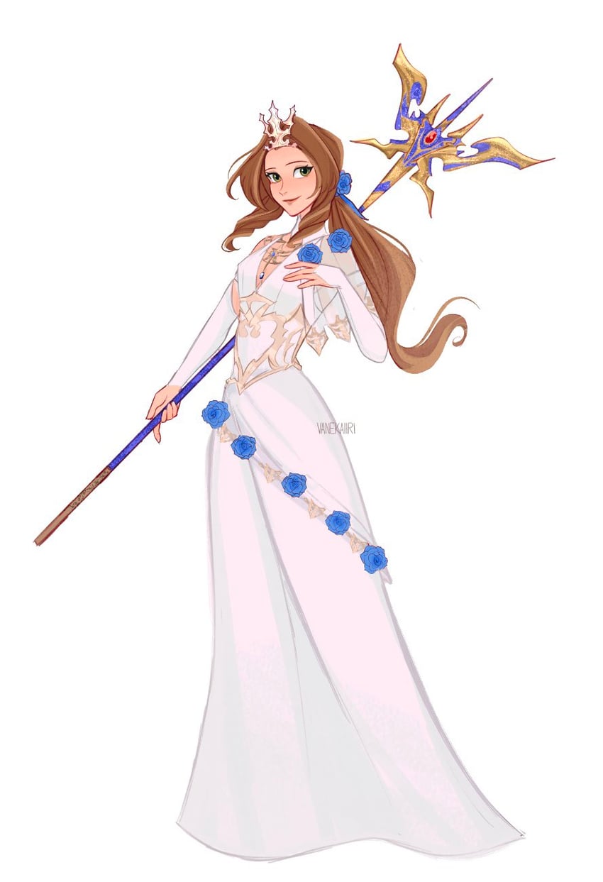 aerith gainsborough (final fantasy and 2 more) drawn by vanekairi