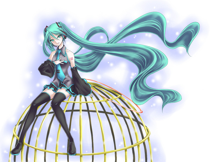 hatsune miku (vocaloid) drawn by tonyo_(milky_crown)