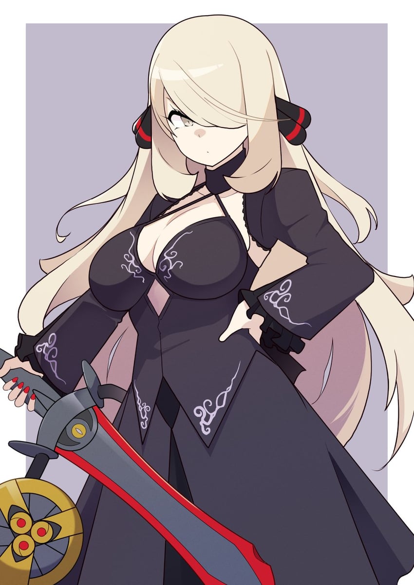 artoria pendragon, saber alter, cynthia, and aegislash (fate and 3 more) drawn by mituyota_76