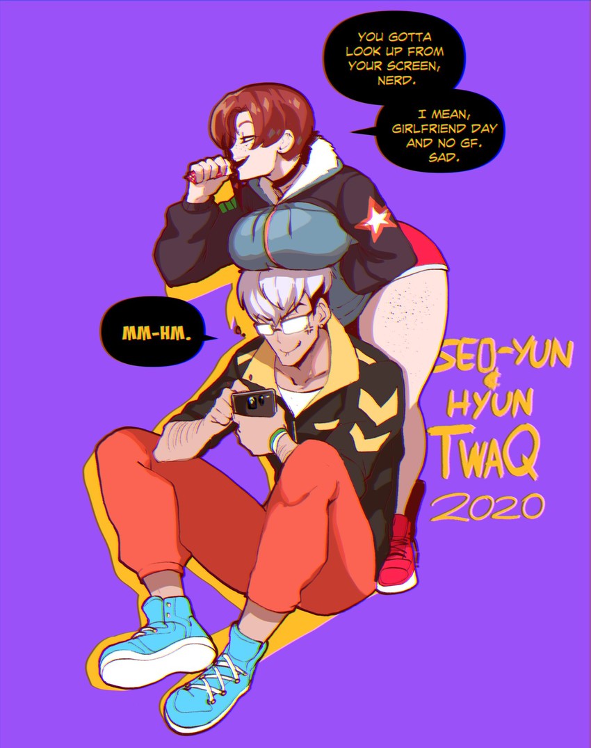 dae seo-yun and hyun (original) drawn by nyantcha