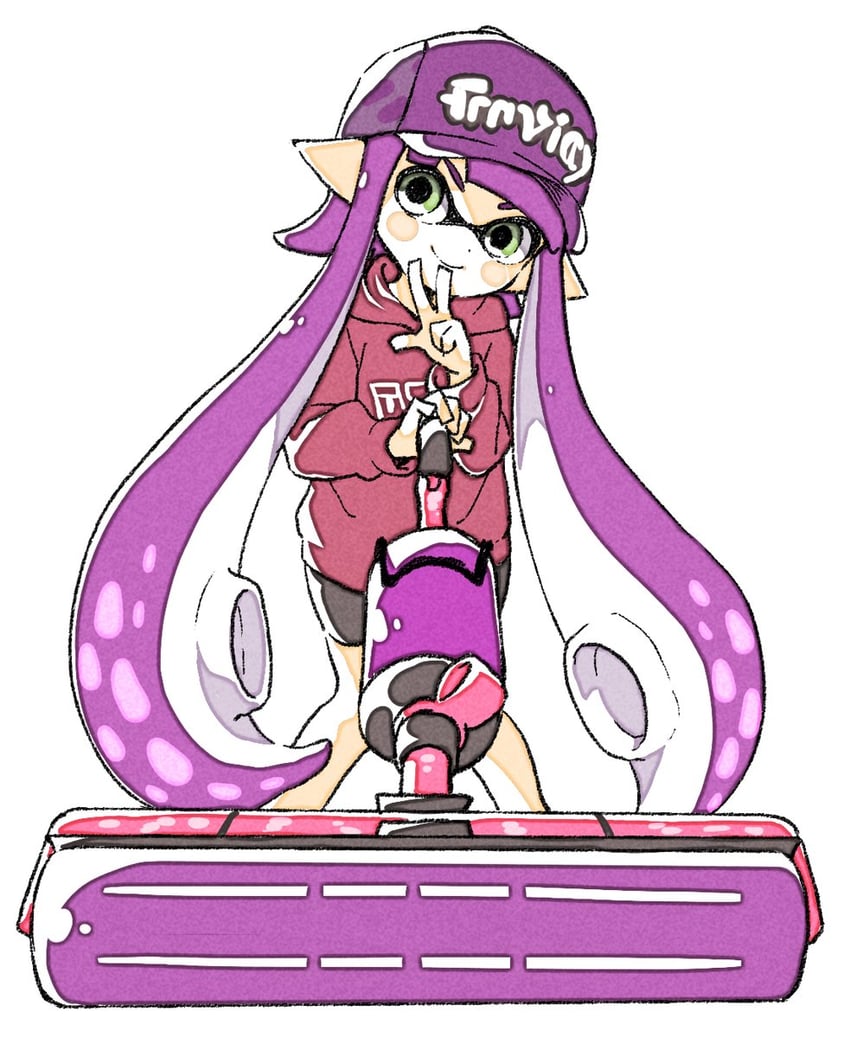inkling player character and inkling girl (splatoon) drawn by sen_squid