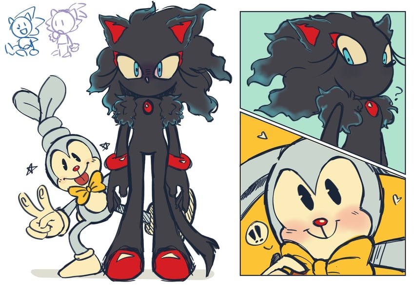 sonic the hedgehog and blaze the cat (sonic) drawn by spidercheetos