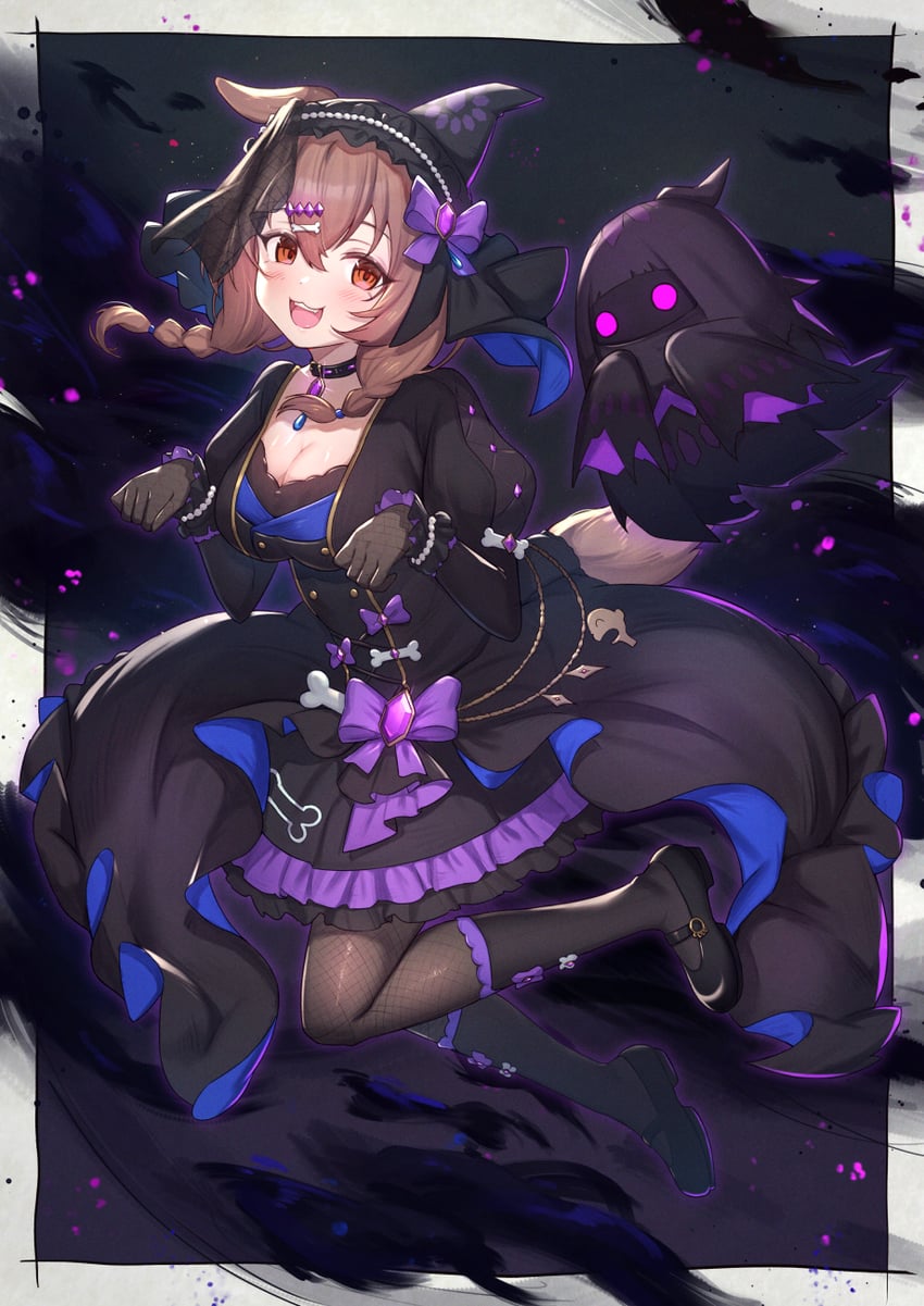 inugami korone (hololive and 1 more) drawn by uneg