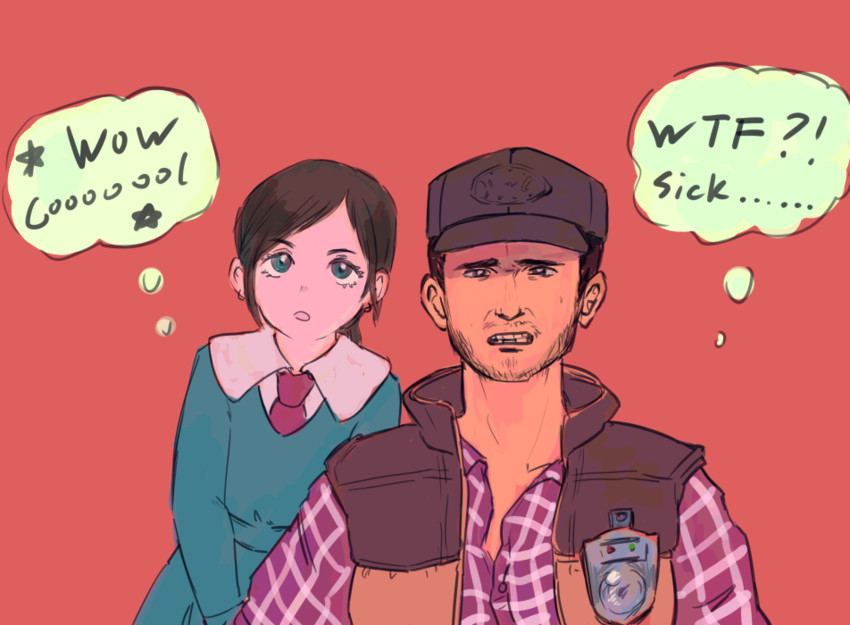 alessa gillespie, travis grady, and travis o' grady (silent hill and 1 more) drawn by hometown