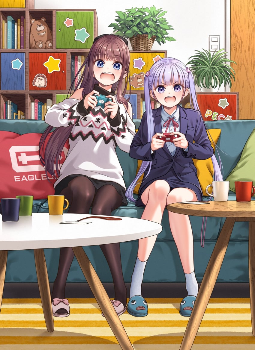 suzukaze aoba, takimoto hifumi, and soujirou (new game! and 1 more) drawn by tokunou_shoutarou