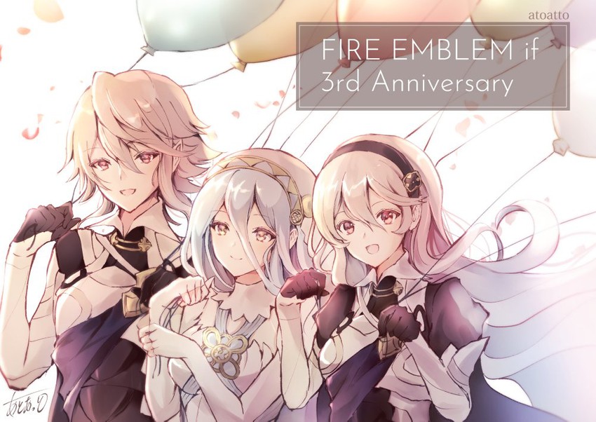 female corrin, azura, and male corrin (fire emblem and 1 more) drawn by atoatto