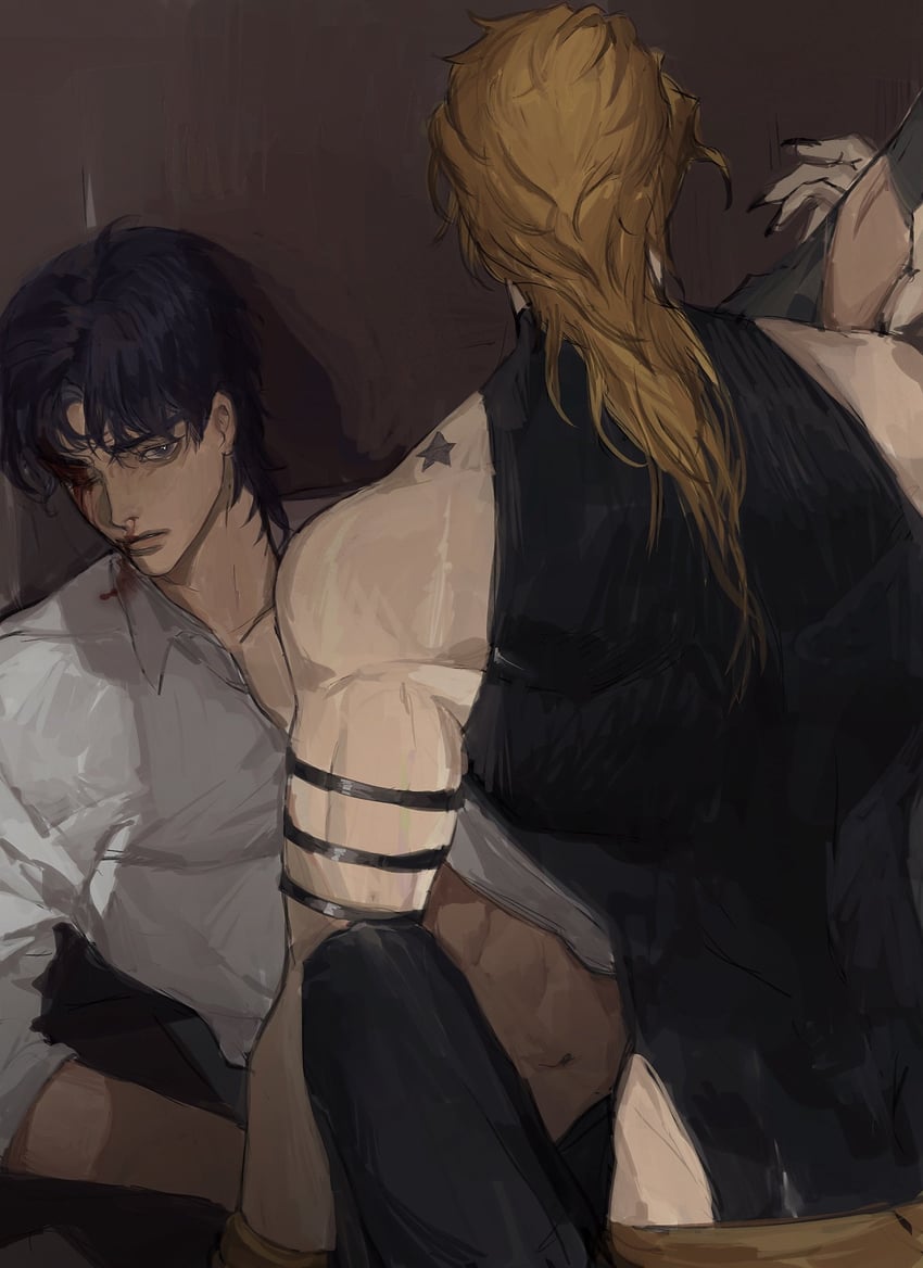 dio brando and jonathan joestar (jojo no kimyou na bouken and 2 more) drawn by puppetjackmj