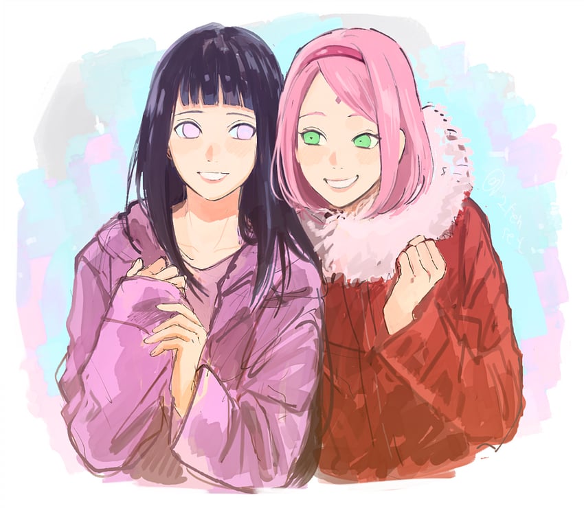 haruno sakura and hyuuga hinata (naruto and 1 more) drawn by 2tenset
