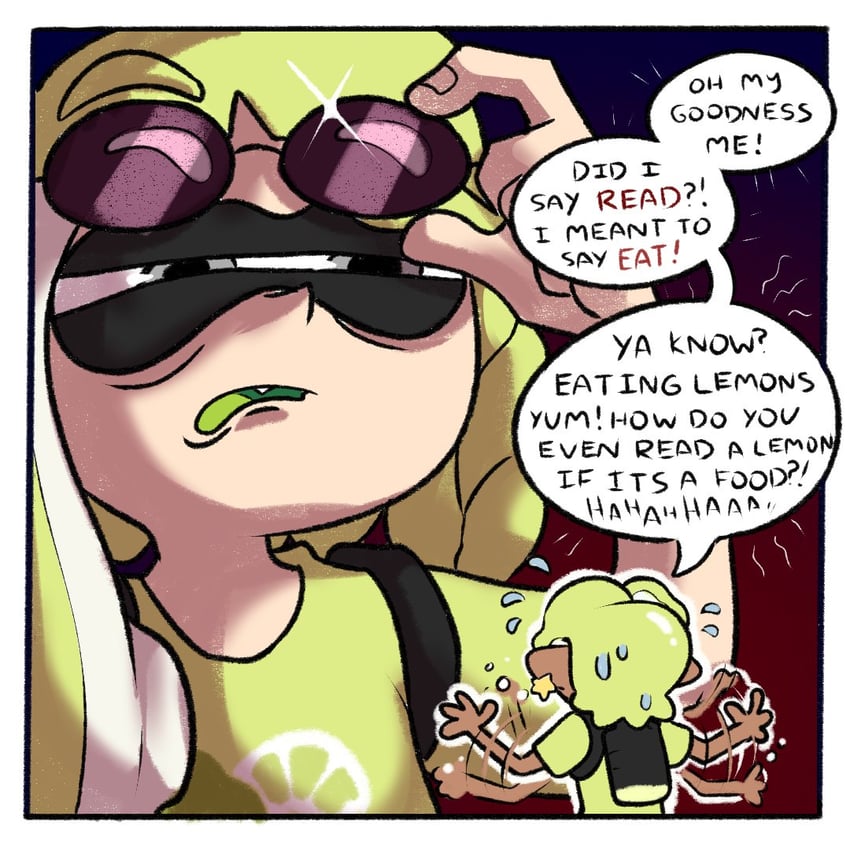 inkling player character and inkling girl (splatoon and 1 more) drawn by rainbowcraftz