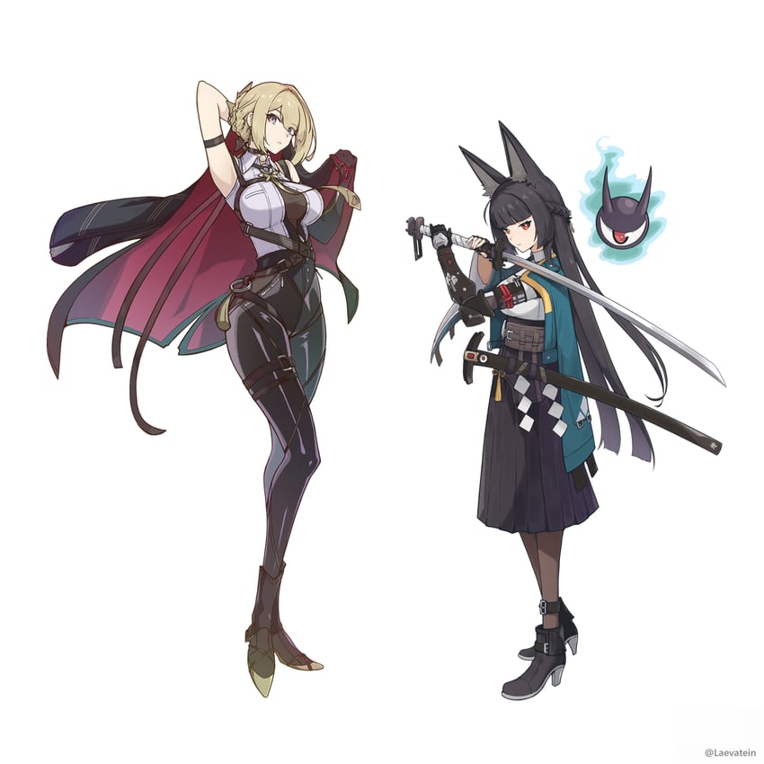 hoshimi miyabi, evelyn chevalier, and tailless (zenless zone zero) drawn by laevatein_(la3vatein)