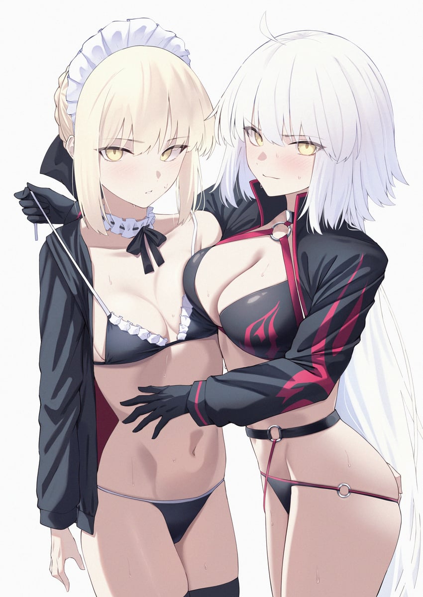 artoria pendragon, jeanne d'arc alter, and saber alter (fate and 1 more) drawn by okuma707
