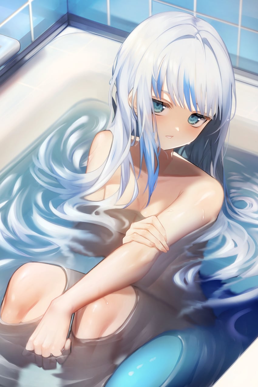 gawr gura (hololive and 1 more) drawn by pero_(peroneko0510)