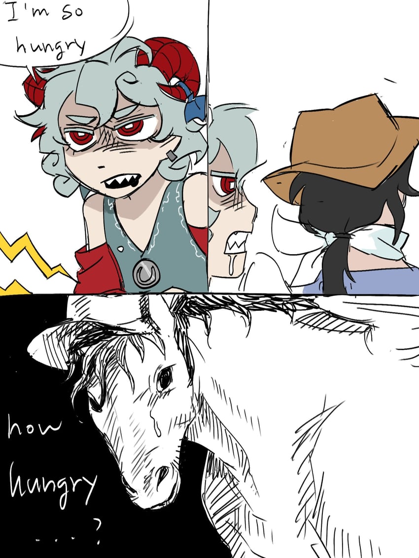 kurokoma saki and toutetsu yuuma (touhou) drawn by taco_touhou