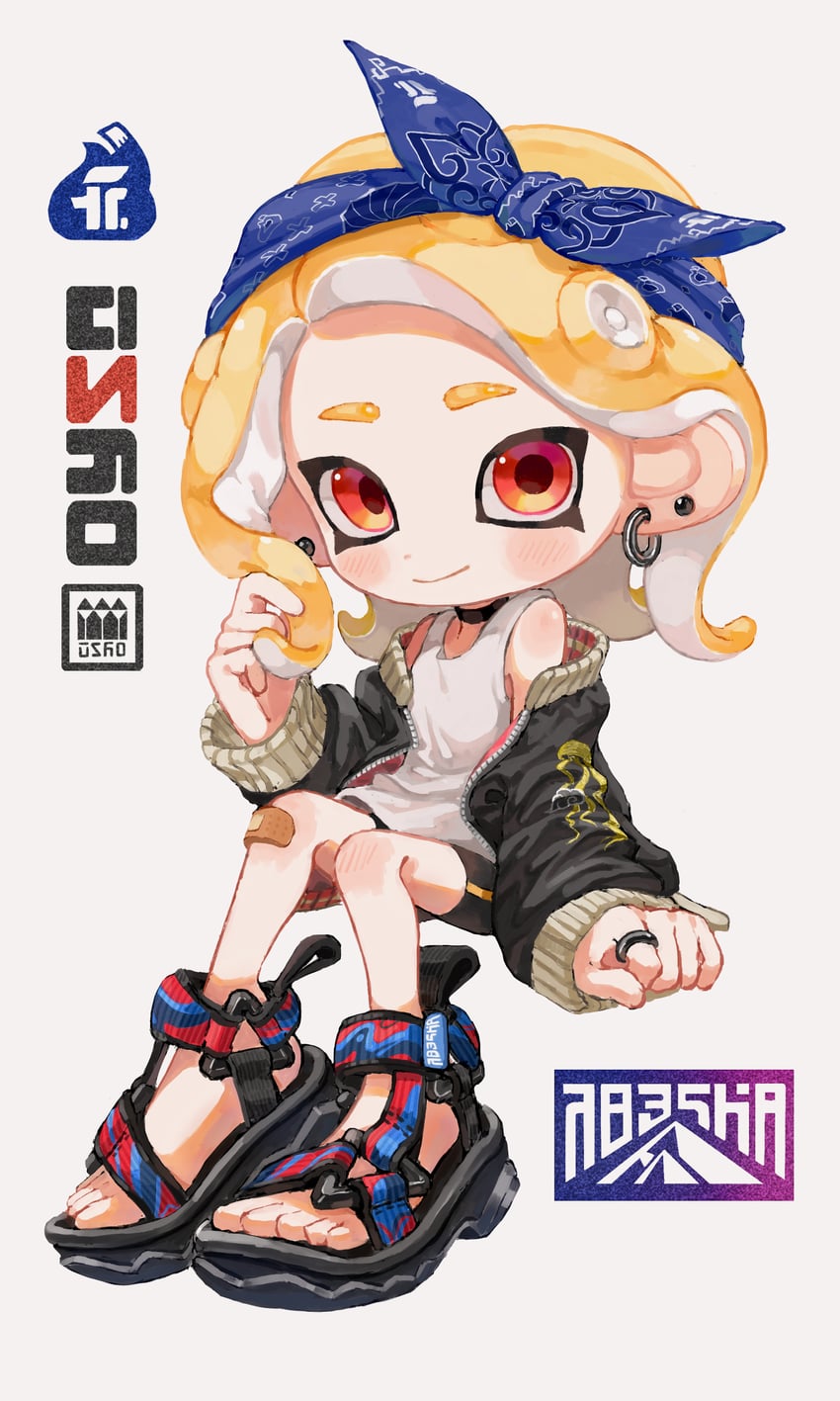 octoling player character and octoling girl (splatoon) drawn by myon_rio