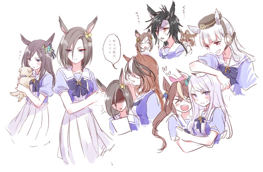 agnes tachyon, gold ship, mejiro mcqueen, tokai teio, symboli rudolf, and 4 more (umamusume) drawn by romi_(346_ura)