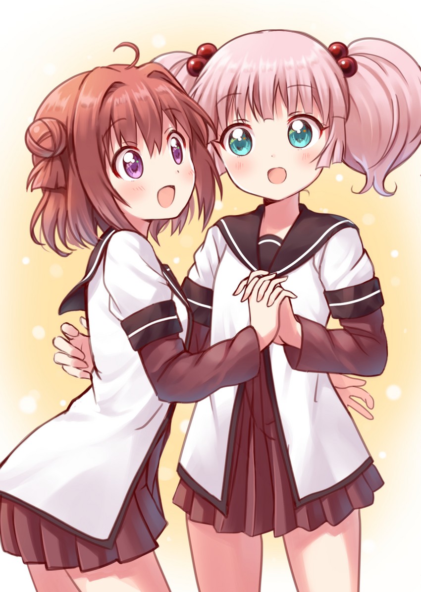 akaza akari and yoshikawa chinatsu (yuruyuri) drawn by usagi_koushaku
