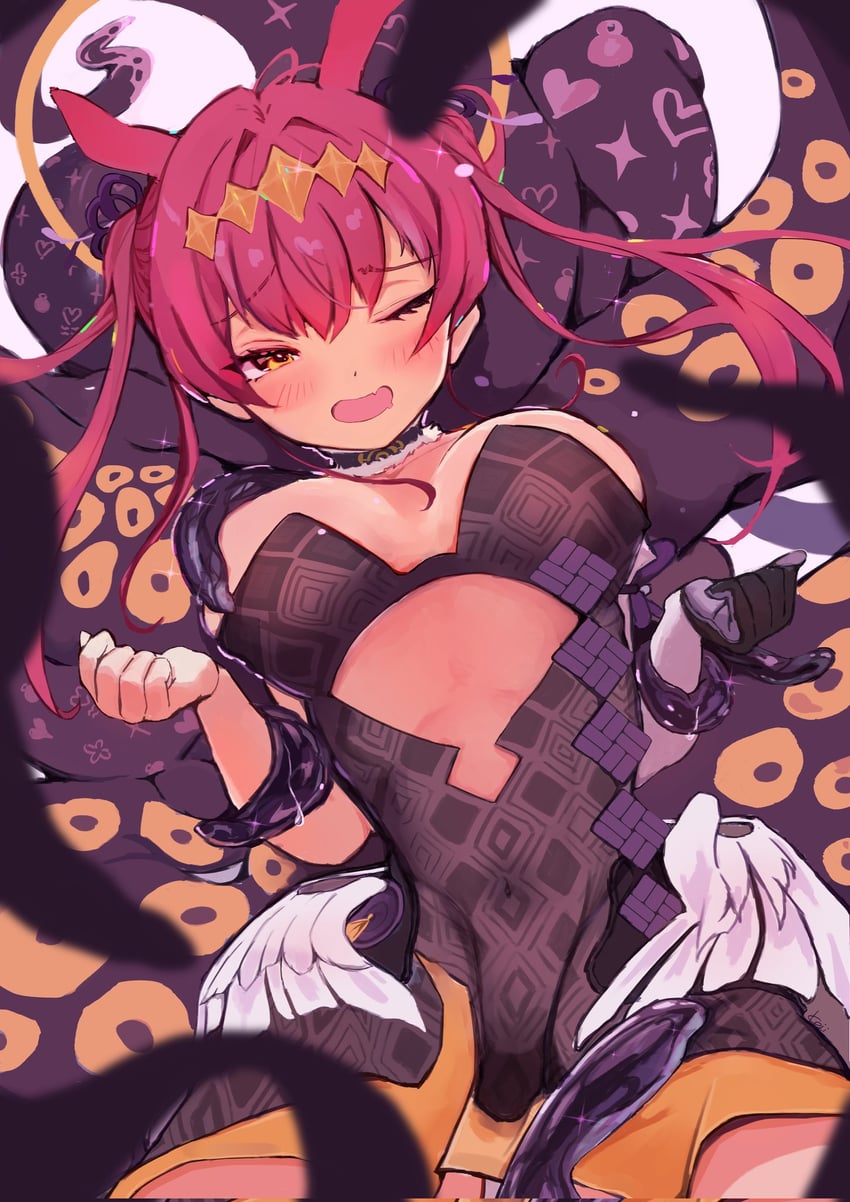 houshou marine and ninomae ina'nis (hololive and 1 more) drawn by imazakey