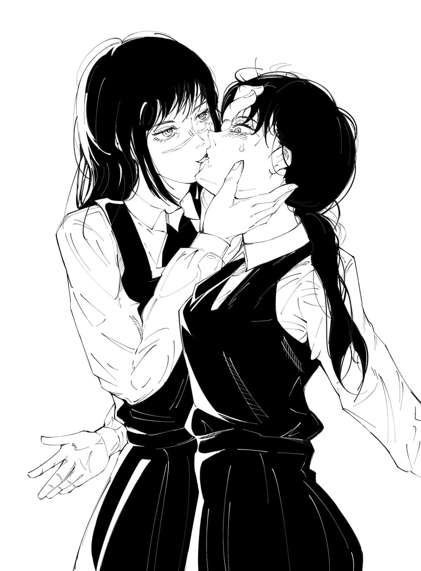 yoru and mitaka asa (chainsaw man) drawn by big_chunger