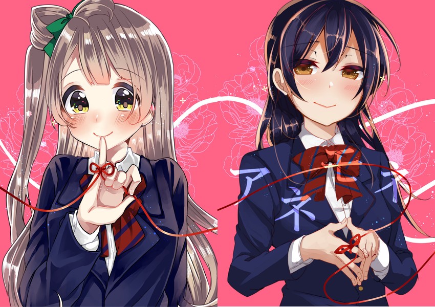 sonoda umi and minami kotori (love live! and 1 more) drawn by bjcrk453