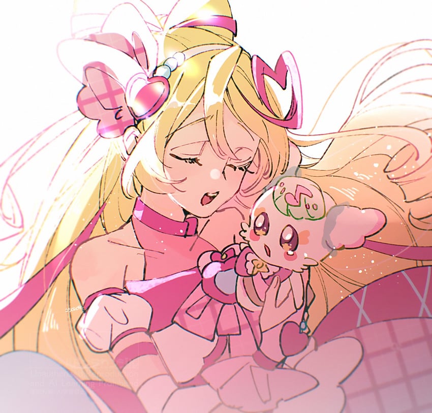 sakura uta, cure idol, and purirun (precure and 1 more) drawn by nonoko_(nopippichan)