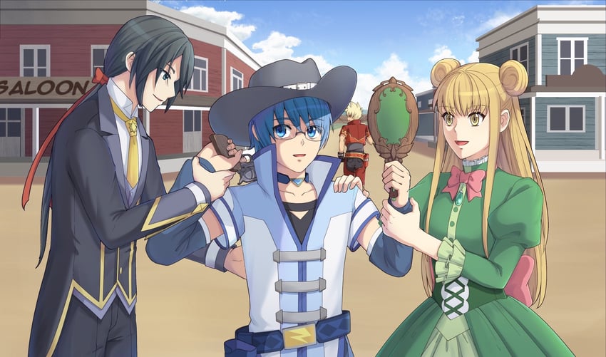 lan ruobing, ye feng, tian lei, and ren yan (zhandou wang zhi jufeng zhan hun) drawn by rei_kuin