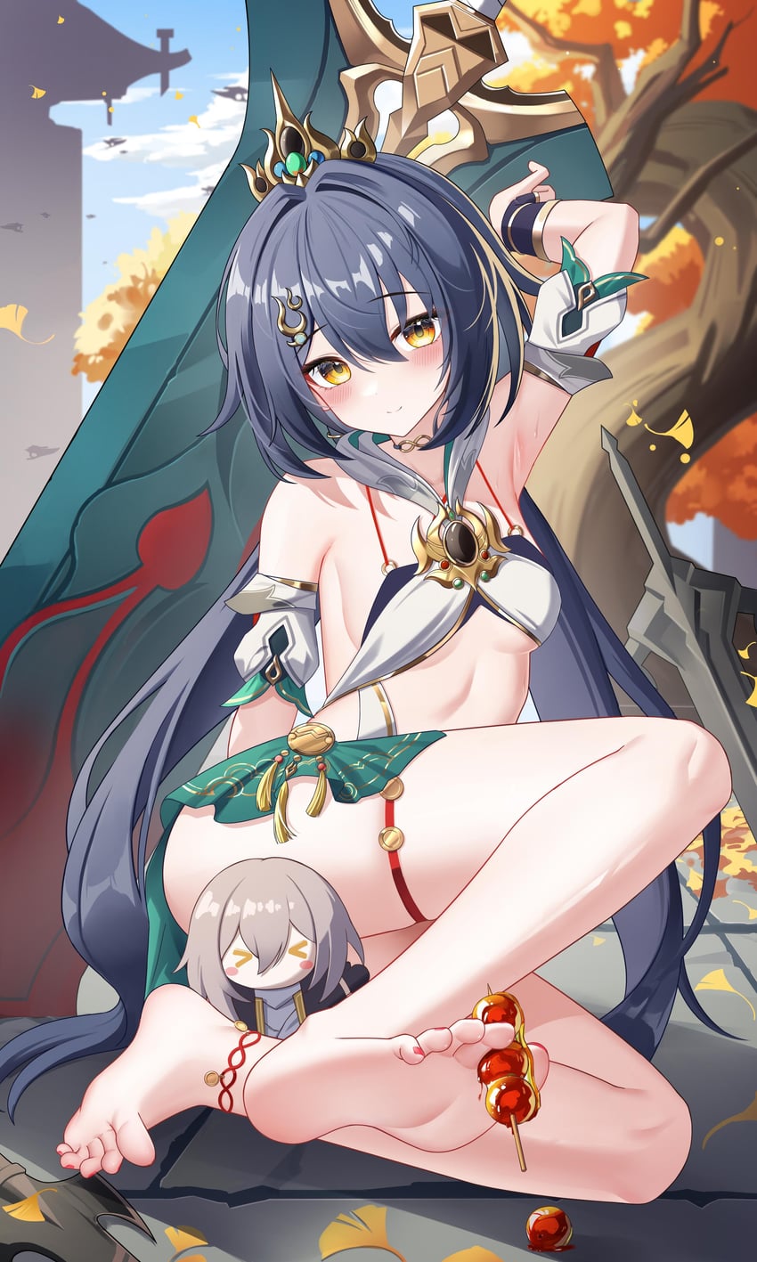 trailblazer, stelle, and yunli (honkai and 1 more) drawn by jndfh