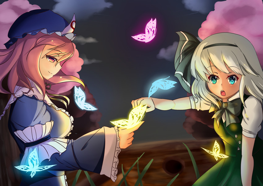 konpaku youmu and saigyouji yuyuko (touhou) drawn by kai_(lolicc)
