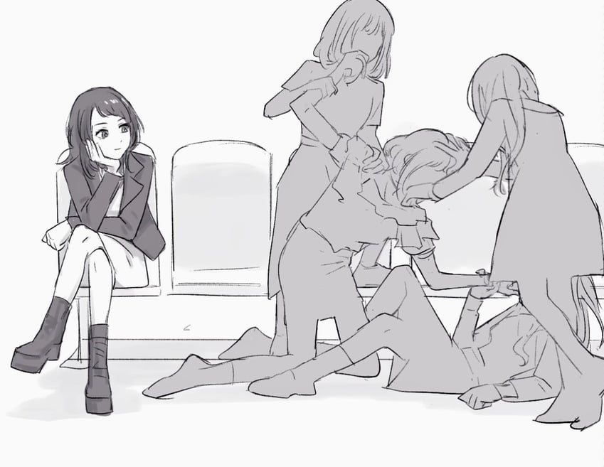 togawa sakiko, wakaba mutsumi, yahata umiri, misumi uika, and yuutenji nyamu (bang dream! and 1 more) drawn by elsspsleep