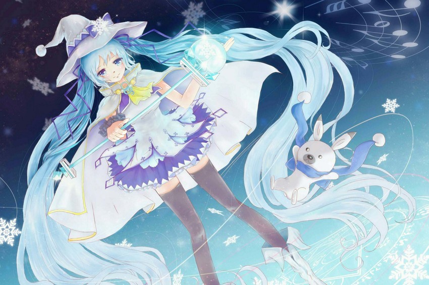 hatsune miku, yuki miku, and rabbit yukine (vocaloid and 1 more) drawn by eisa
