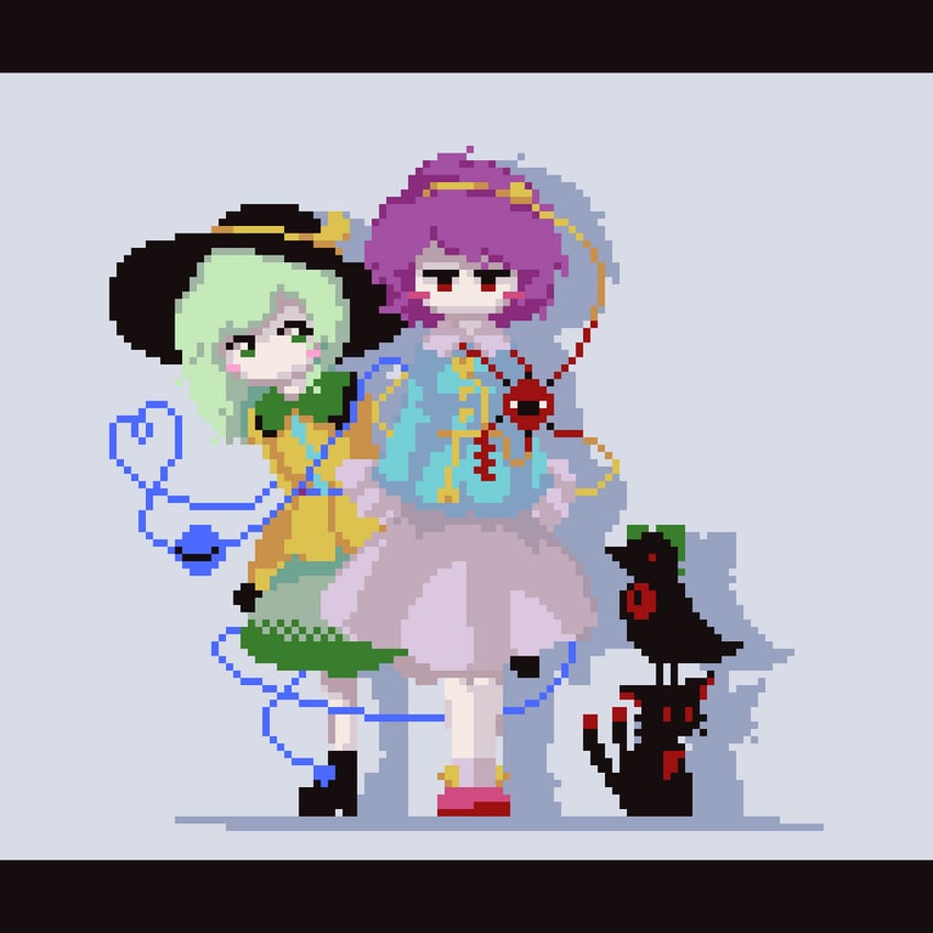 komeiji koishi, komeiji satori, kaenbyou rin, and reiuji utsuho (touhou) drawn by james_at_pi_(fuwafuwacatgirl)