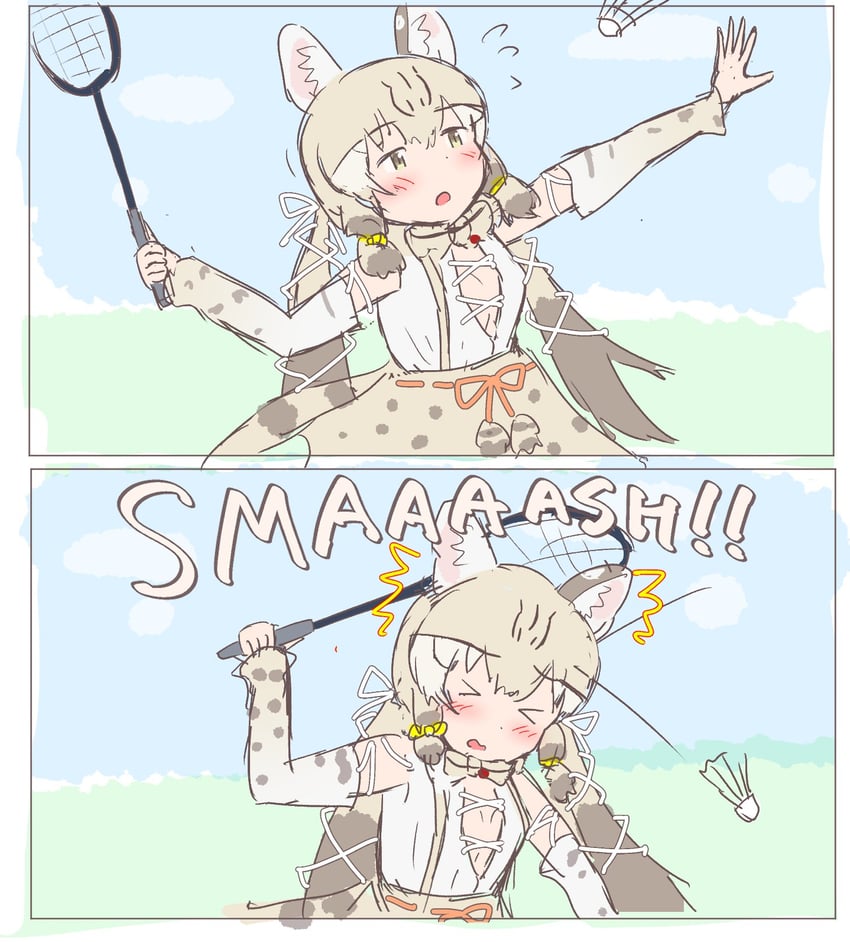 geoffroy's cat (kemono friends and 1 more) drawn by mushroom_fall