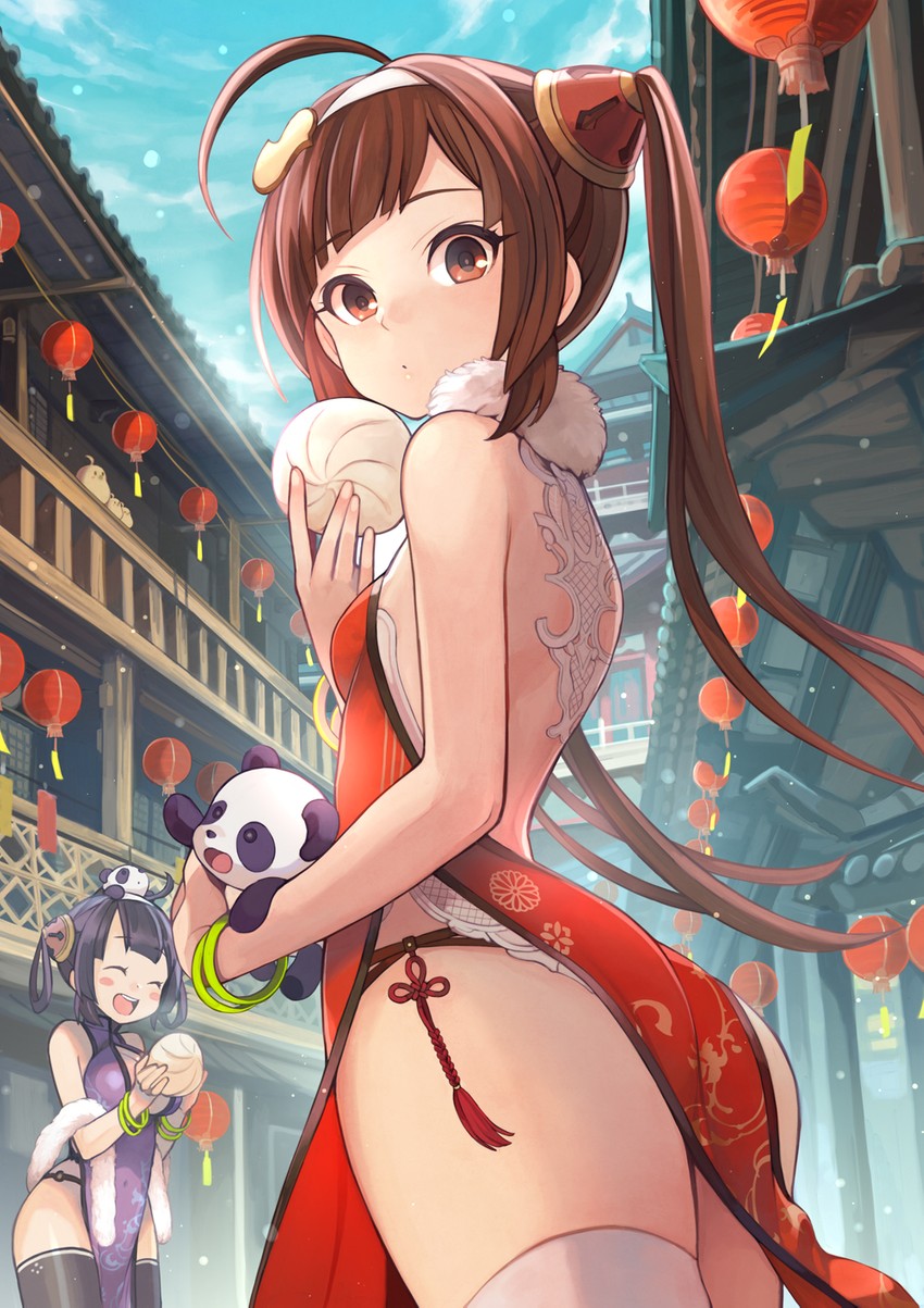 manjuu, ping hai, and ning hai (azur lane) drawn by yuko_(uc_yuk)
